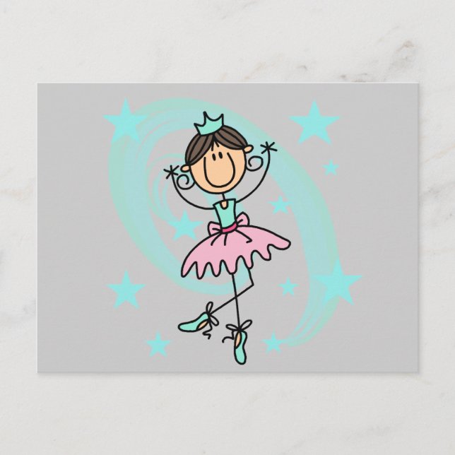 Ballet dancer - Brun T-shirts och gåvor Vykort (Framsida)