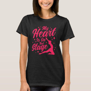 Ballet Dancer Dance Girl Ballerina Heart på scenen T Shirt