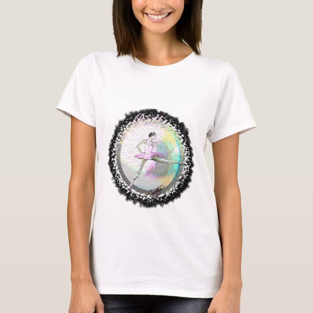 Ballet Dancer en liten sekund med "Ballet" T-Shirt (Framsida)