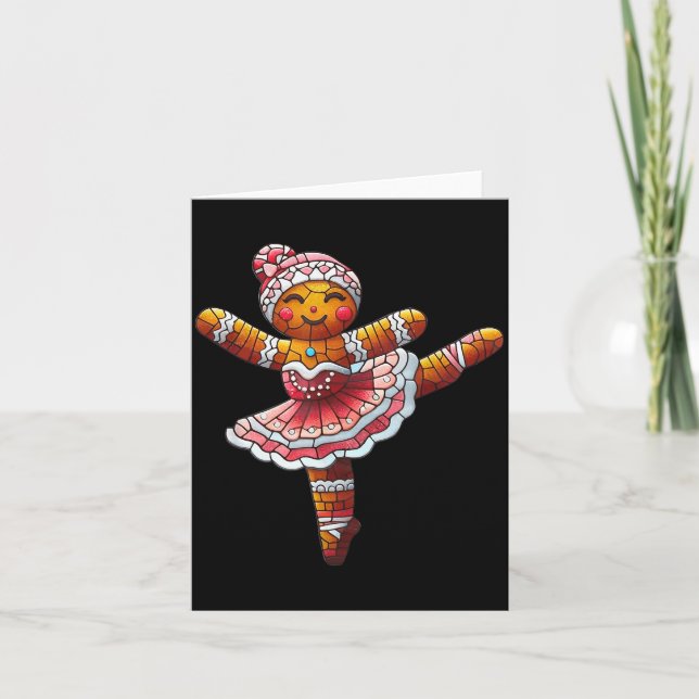 Ballet Dancer Gingerbread Christmas Dance Teacher  Kort (Framsida)