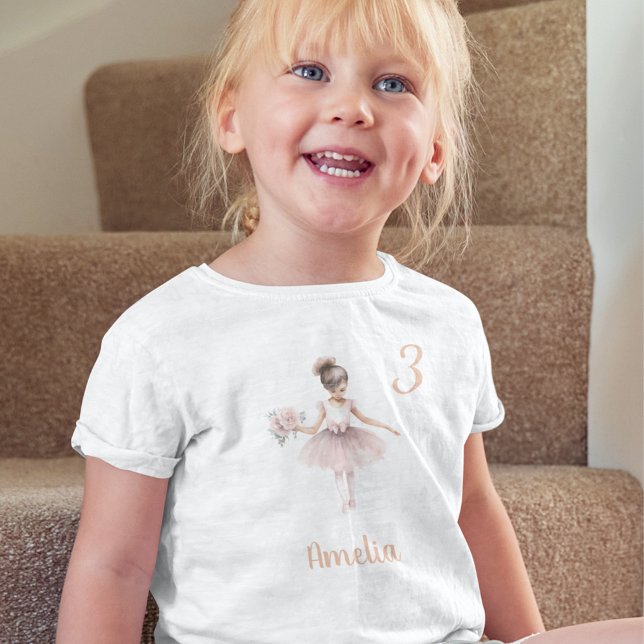 Ballet Dancer Girl Personlig Birthday Rosa Cute T Shirt (Skapare uppladdad)