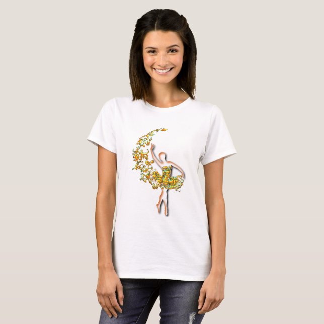 Ballet Dancer Girl T-Shirt Ballerina - Målning (Hel framsida)