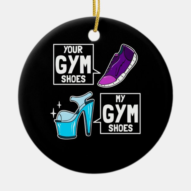 Ballet Dancer Gym Shoes Julgransprydnad Keramik (Framsidan)