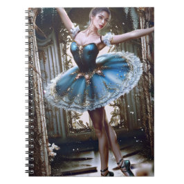 Ballet Dancer i Blue Tutu Anteckningsbok