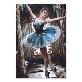 Ballet Dancer i Blue Tutu Fototryck