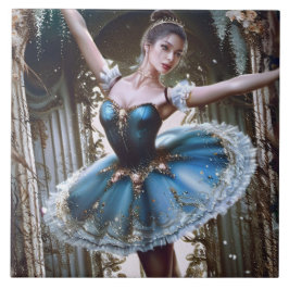 Ballet Dancer i Blue Tutu Kakelplatta