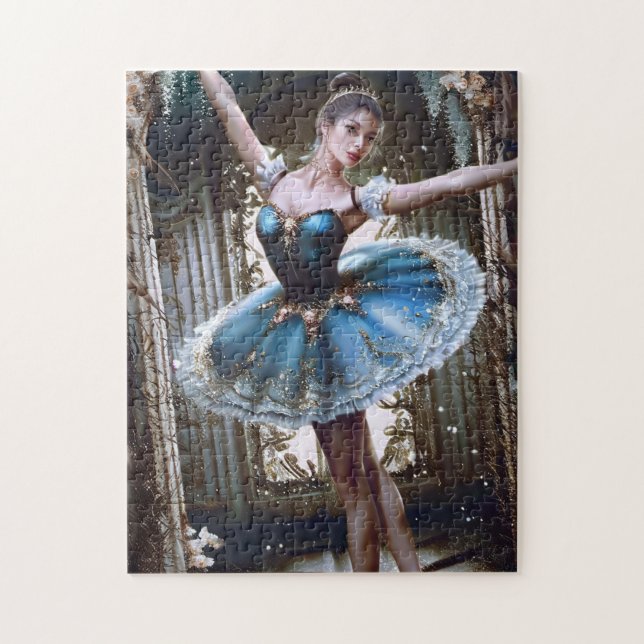 Ballet Dancer i Blue Tutu Pussel (Vertikal)
