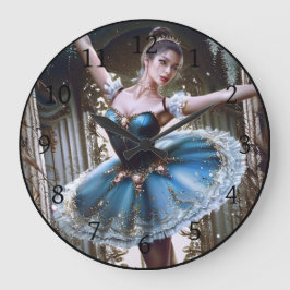 Ballet Dancer i Blue Tutu Stor Klocka