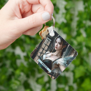 Ballet Dancer i Grönten TuTu och Fairy Vingar Nyckelring