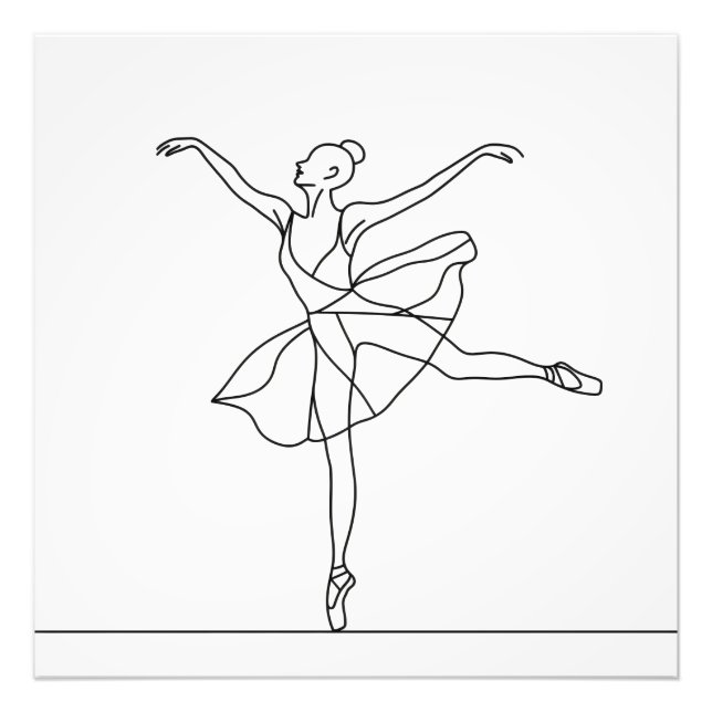 Ballet Dancer Line Art Fototryck (Framsidan)