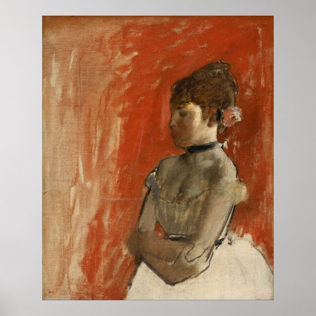 Ballet Dancer med Arm korsat av Edgar Degas Poster (Framsidan)