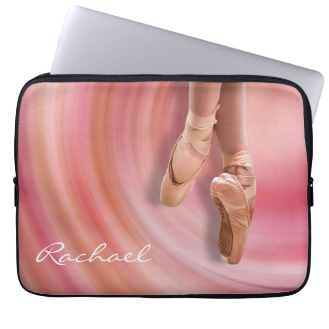 Ballet Dancer med eget namn Laptop Sleeve (Framsidan)