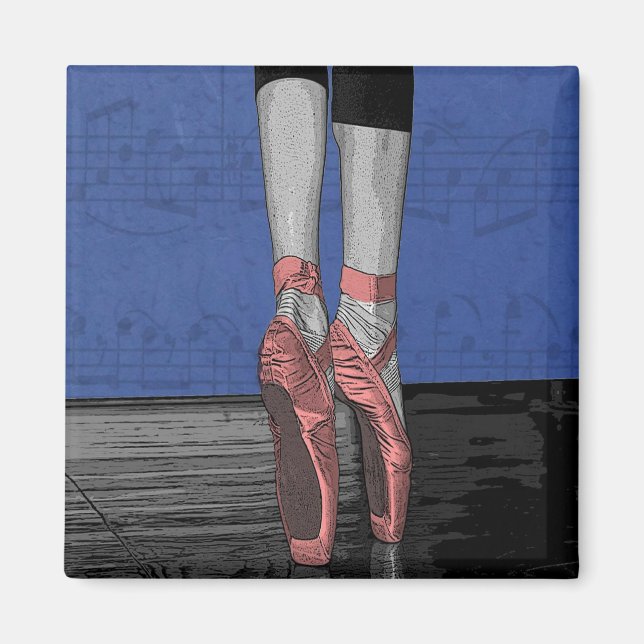 Ballet Dancer med Rosa Shoes Magnet (Framsidan)