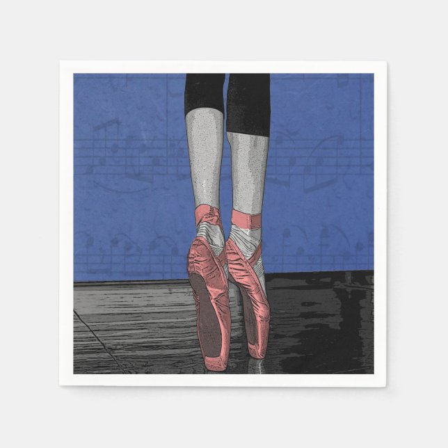 Ballet Dancer med Rosa Shoes Party Napkins Pappersservett (Framsidan)