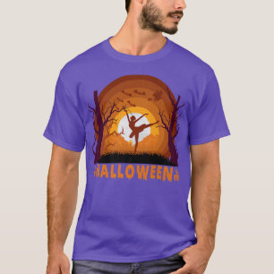 Ballet Dancer och Måne Silhouette Dancing Hallowee T Shirt