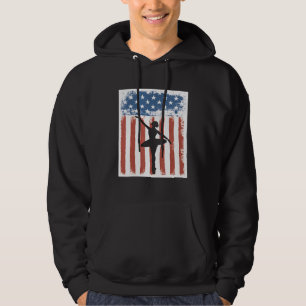 Ballet Dancer Patriotic American Flagga 4:e juli Hoodie