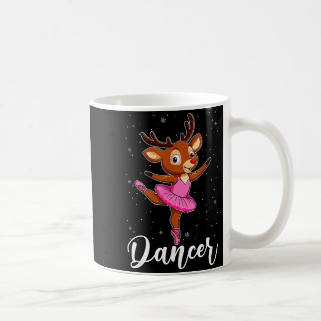 Ballet Dancer Reindeer Ballerinas Christmas Pjs Wo Kaffemugg (Höger)