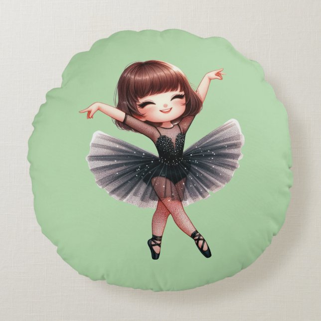 Ballet Dancer Rund Kudde (Framsidan)