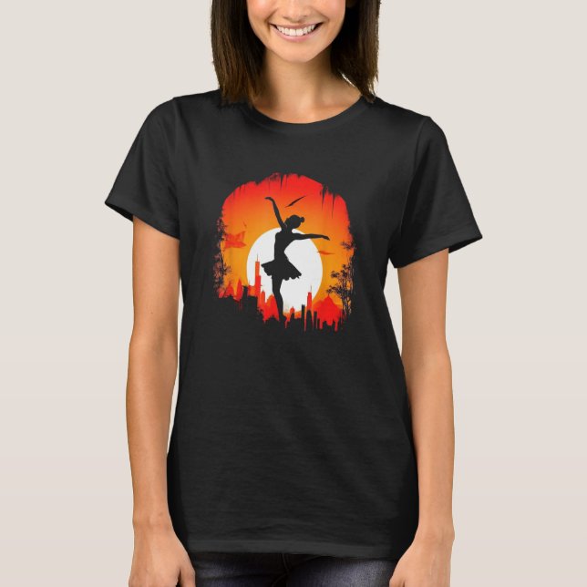 Ballet Dancer Silhouette Ballerina Dancing Women G T Shirt (Framsida)