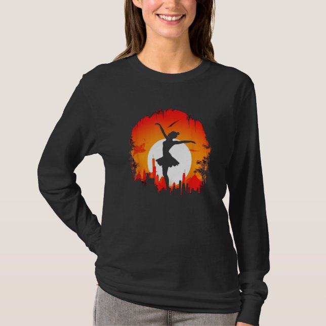 Ballet Dancer Silhouette Ballerina Dancing Women G T Shirt (Framsida)