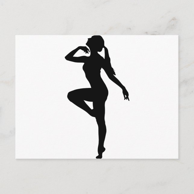 Ballet Dancer Silhouette Vykort (Framsida)