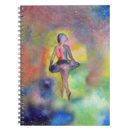 Ballet Dancer Space Watercolor Art Photo Notebook Anteckningsbok