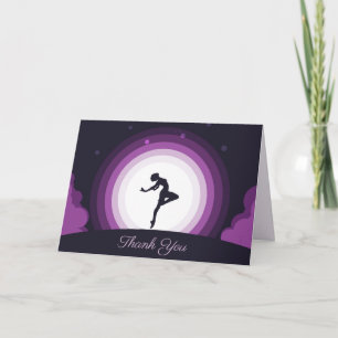 Ballet Dancer Surreal Måne Tack personalize Kort