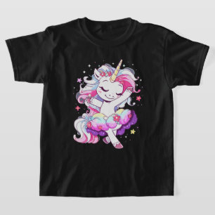 Ballet Dancer Unicorn Girls Rainbow Ballerin Färg T Shirt