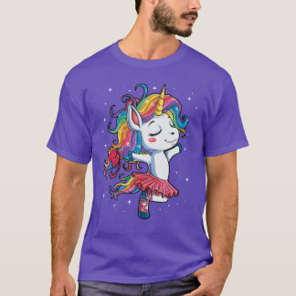 Ballet Dancer Unicorn shirt Girls Rainbow Ballerin T