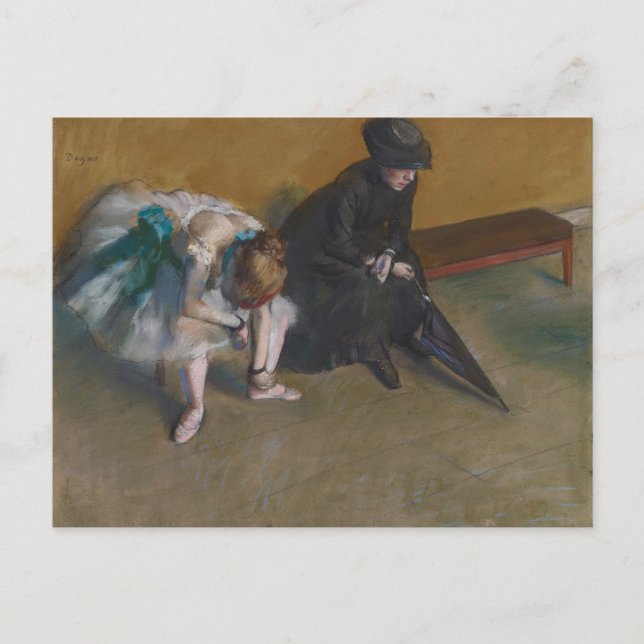 Ballet Dancer väntar Edgar Degas Vykort (Framsida)
