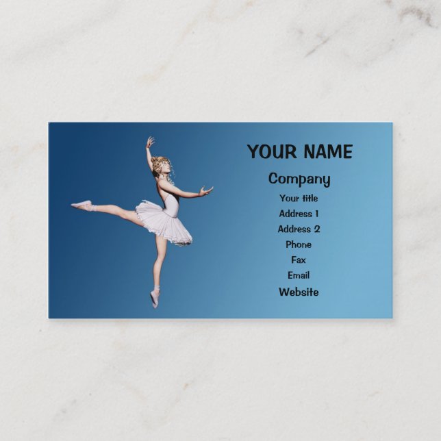 Ballet dancer visitkort (Framsida)