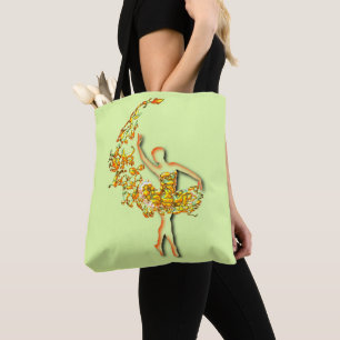Ballet Dancer Woman Tote Bag Ballerina Tygkasse