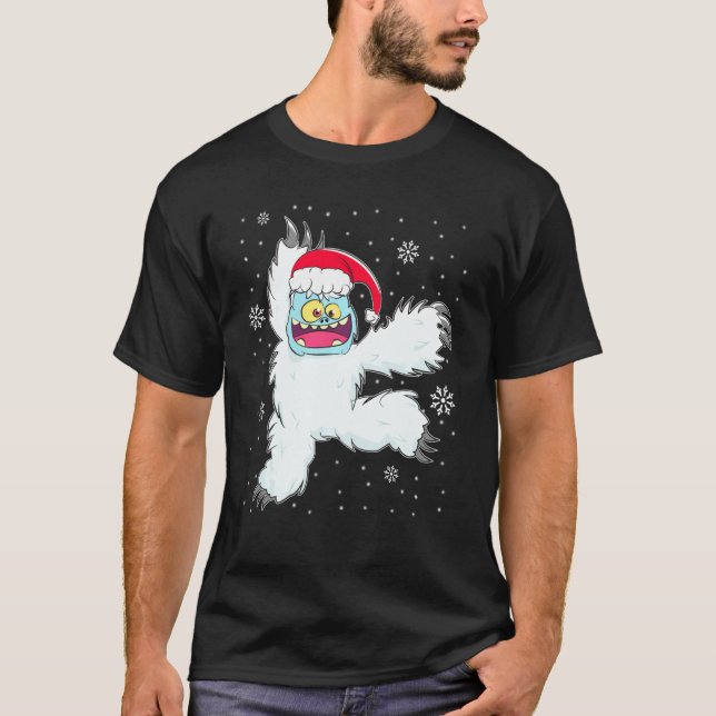 Ballet Dancer Yeti Clice Julafton, juldanning T Shirt (Framsida)