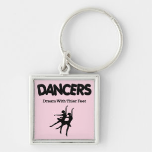 Ballet Dancers drömmer om sin fot Fyrkantig Silverfärgad Nyckelring