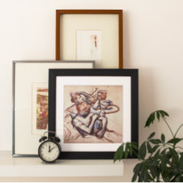 Ballet Dancers i halva Figur av Edgar Degas Poster