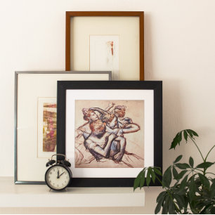 Ballet Dancers i halva Figur av Edgar Degas Poster