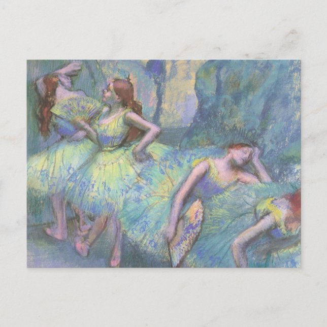 Ballet Dancers i Vingar av Edgar Degas Vykort (Framsida)