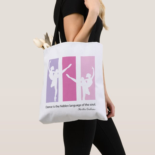 Ballet Dancers Martha Graham Quote Tote Bag Tygkasse (Närbild)