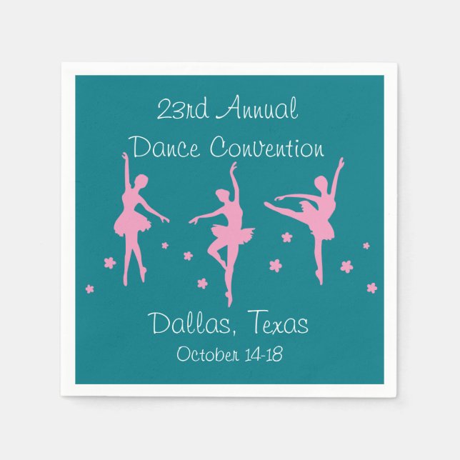 Ballet Dancers Party Napkin-mall Pappersservett (Framsidan)