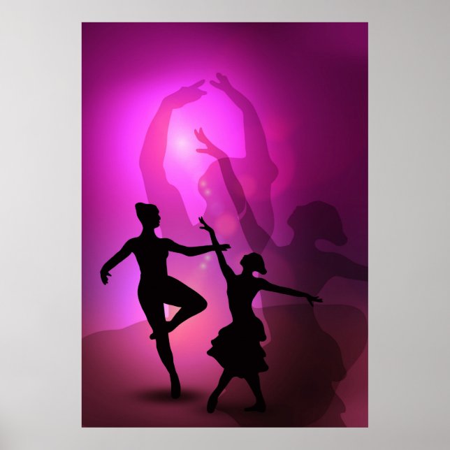 Ballet dancers pink artistic design poster (Framsidan)