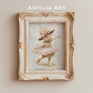 Ballet Dancing Anka Whimsical Nursery Ballerina Poster