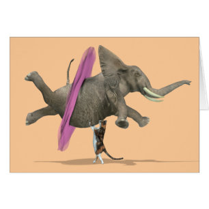 Ballet Dancing Elephant Hälsningskort