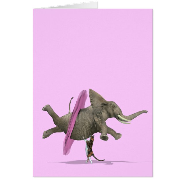 Ballet Dancing Elephant Hälsningskort (Framsidan)