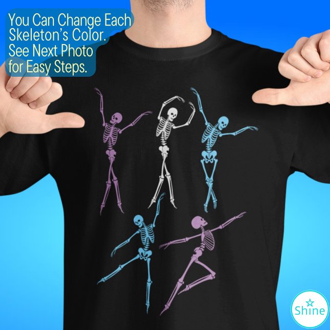 Ballet Dancing skeleton creepy pooky Halloween T Shirt (Skapare uppladdad)