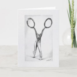 Ballet dans Scissor Ballerina Surreal teckning Kort