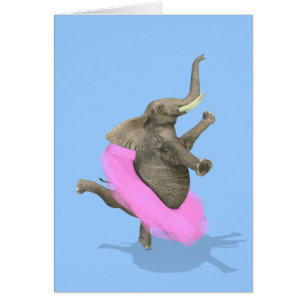 Ballet Elephant En Pointe Hälsningskort