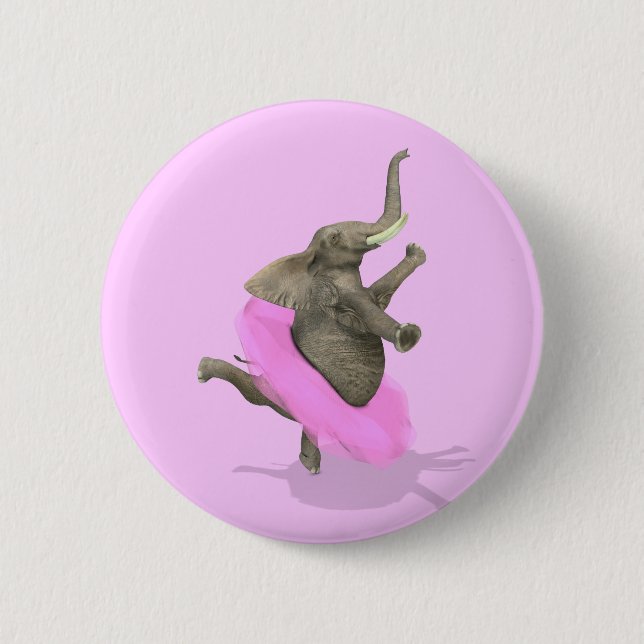 Ballet Elephant En Pointe Knapp (Framsida)