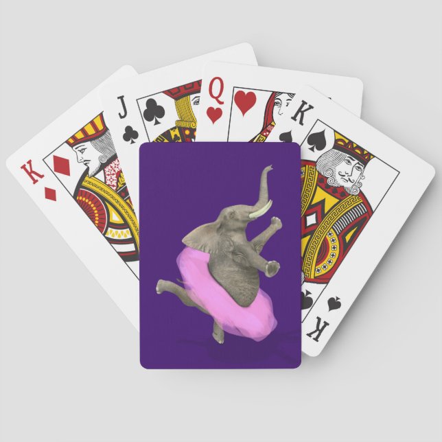 Ballet Elephant En Pointe Spel Kort (Baksidan)