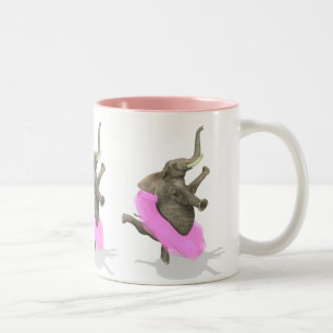 Ballet Elephant En Pointe Två-Tonad Mugg