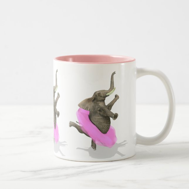 Ballet Elephant En Pointe Två-Tonad Mugg (Höger)